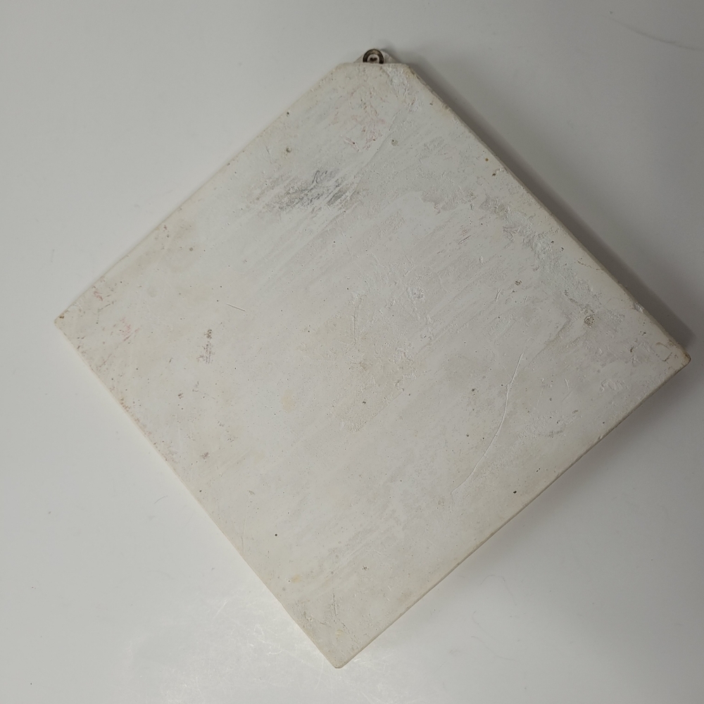 Vintage mid century decorative wall hanging with debossed deer & fawn in grass - Picture 11 of 12